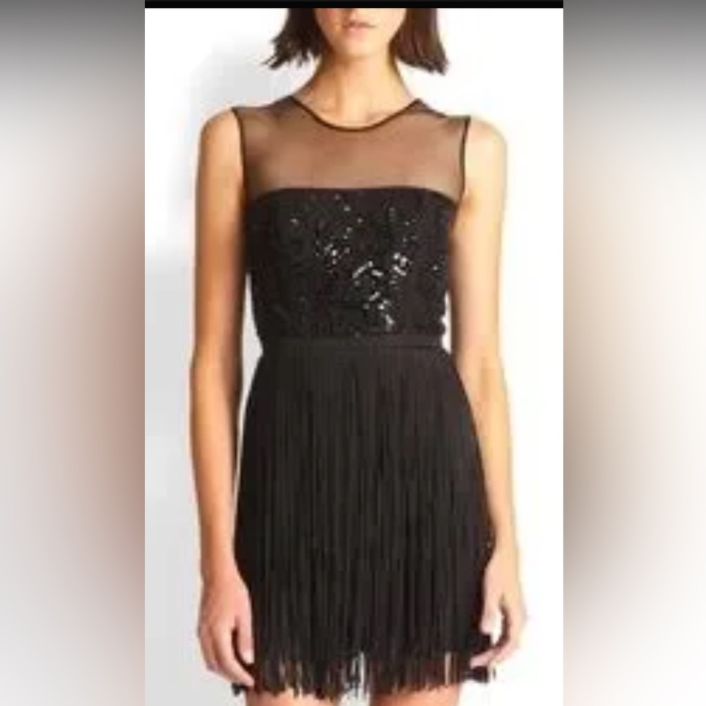 BCBGMaxAzria Black Sequin Mini Dress